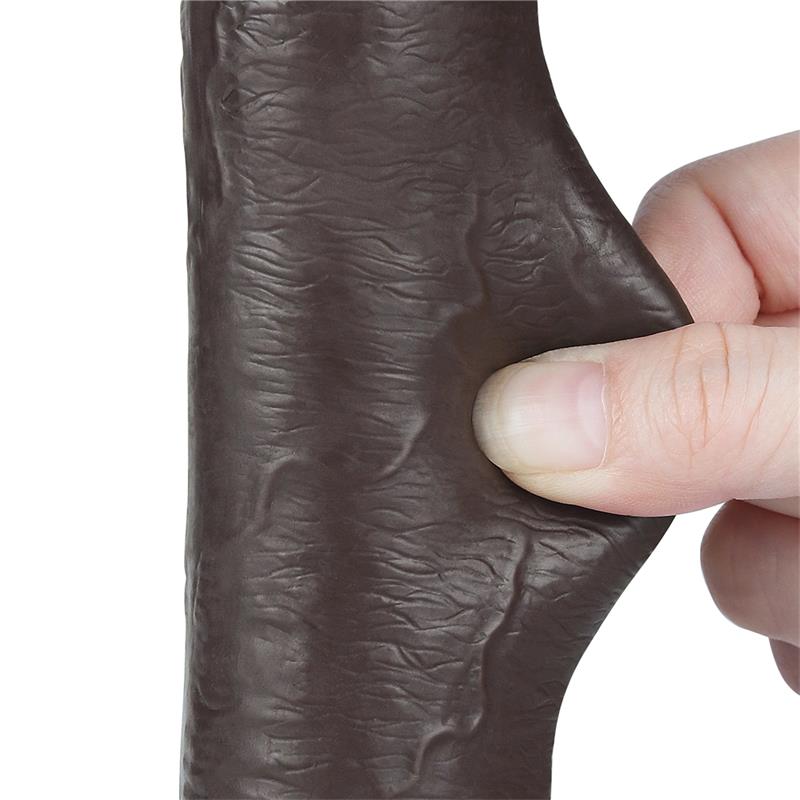 Dildo Dual Density Piel Deslizante Retractil 9