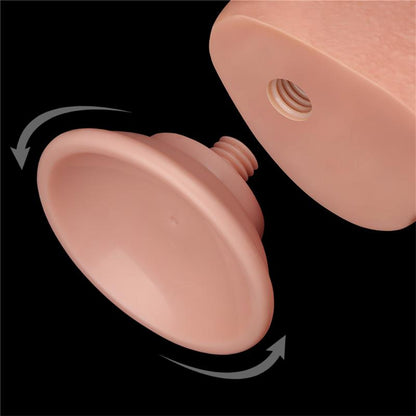 Dildo Dual Density Piel Deslizante Retractil 95