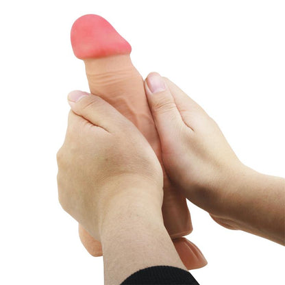 Dildo Realista Doble Densidad Piel Deslizante Retractil