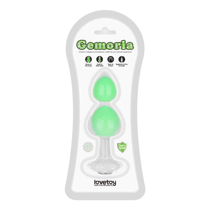 Gemoria Plug Anal Silicona Bola Interna Acero Brilla en la Oscuridad