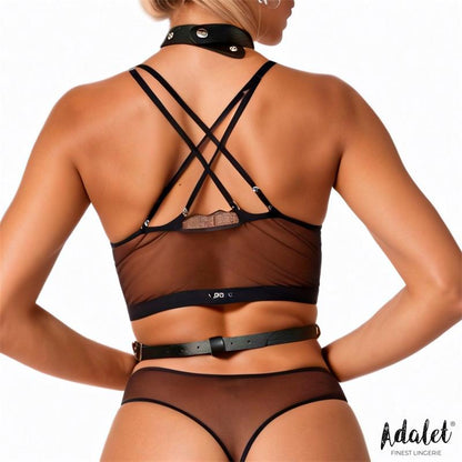 Hilda Arnes de Pecho con Cadenas Cuero Vegano Talla unica