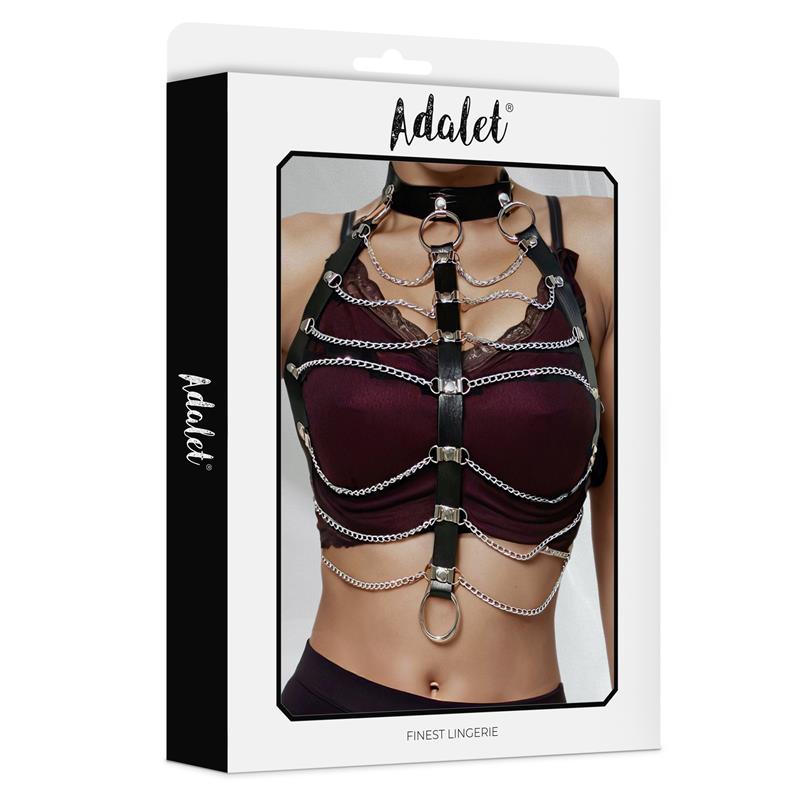 Hilda Arnes de Pecho con Cadenas Cuero Vegano Talla unica