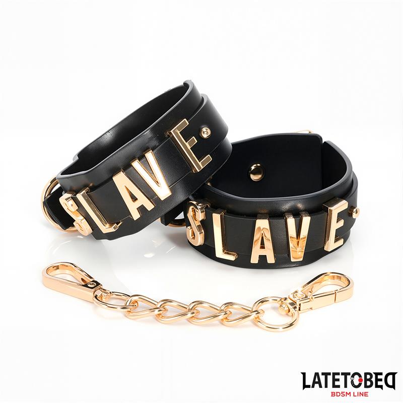 Esposas para Tobillos SLAVE con Cadena Dorada