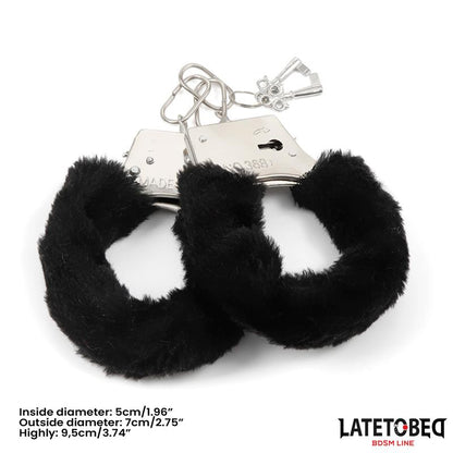 Esposas de Metal Furry con Pelo Negro