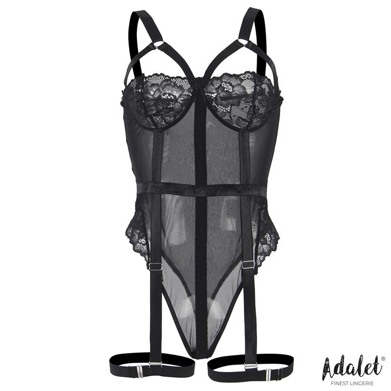 Ariana Body con Liguero y Ligas Negro