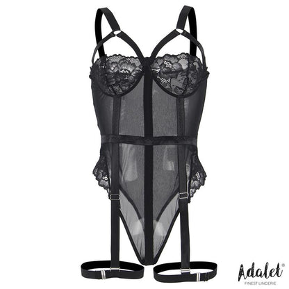 Ariana Body con Liguero y Ligas Negro