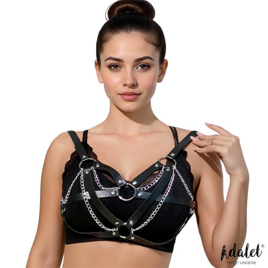 Karina Top Cuero Vegano con Cadenas Talla unica