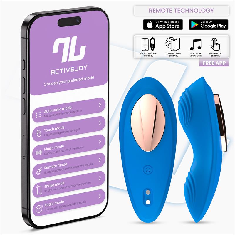 Vibrador de Braguita con APP Silicona Azul