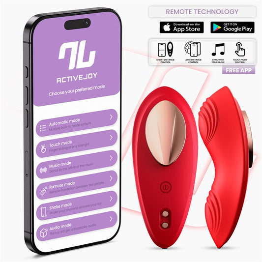 Vibrador de Braguita con APP Silicona Rojo
