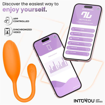 Logan Huevo Vibrador con APP Silicona Unibody Naranja