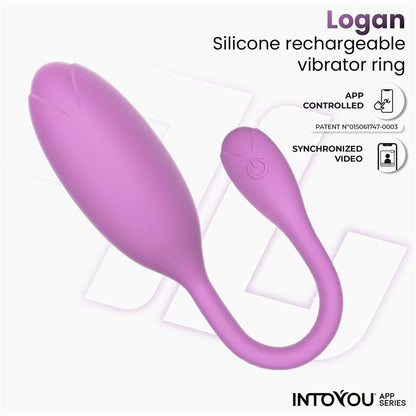 Logan Huevo Vibrador con APP Silicona Unibody Purpura
