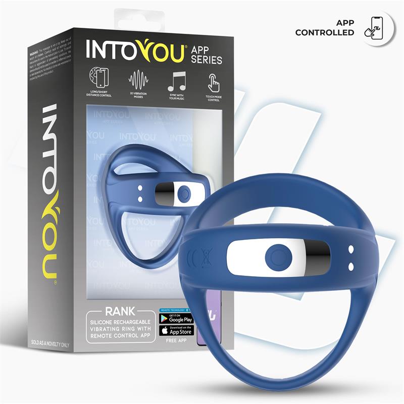 Rank Anillo Vibrador con App Azul