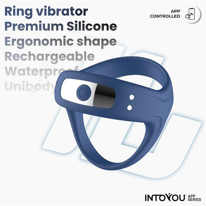 Rank Anillo Vibrador con App Azul