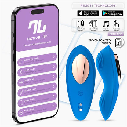 Vibrador de Braguita con APP Silicona Azul