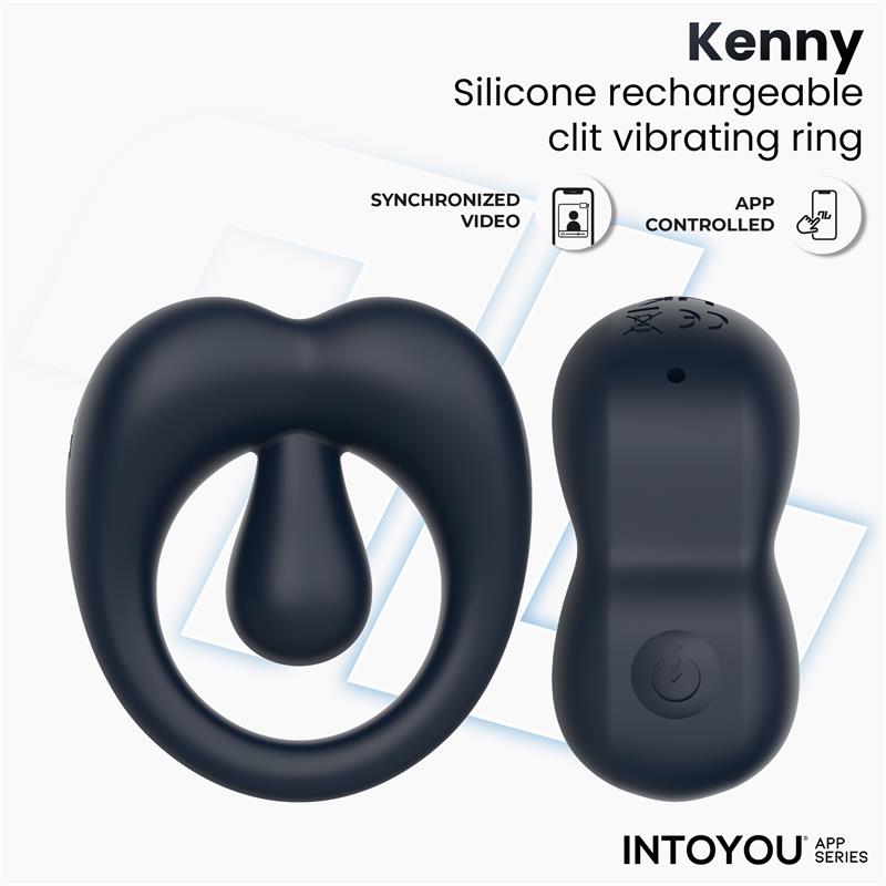 Kenny Anillo Vibrador con Estimulador de Clitoris y APP Azul Noche
