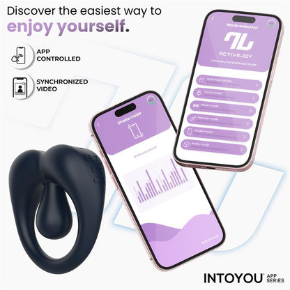 Kenny Anillo Vibrador con Estimulador de Clitoris y APP Azul Noche