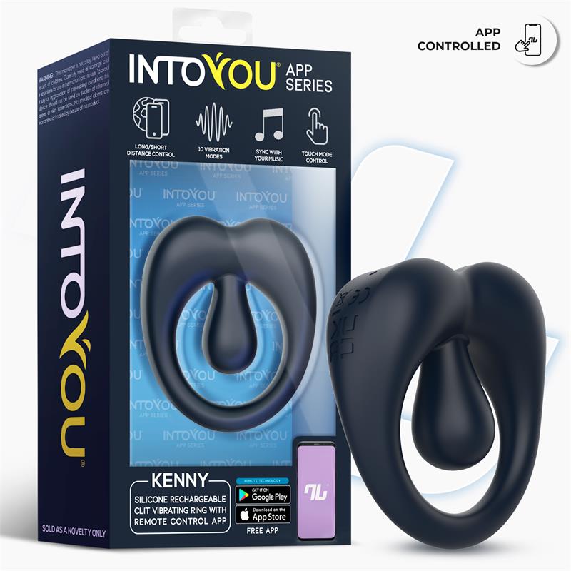 Kenny Anillo Vibrador con Estimulador de Clitoris y APP Azul Noche