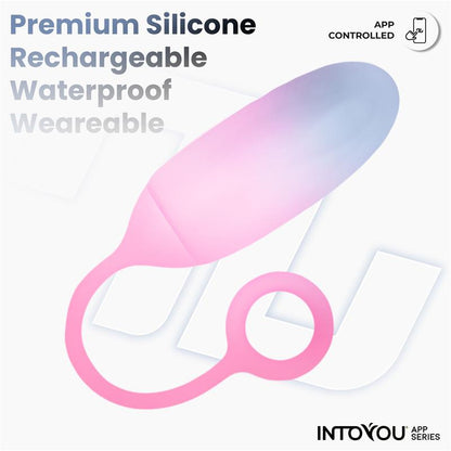 Huevo Silicona Doble Capa con APP Azul Rosa