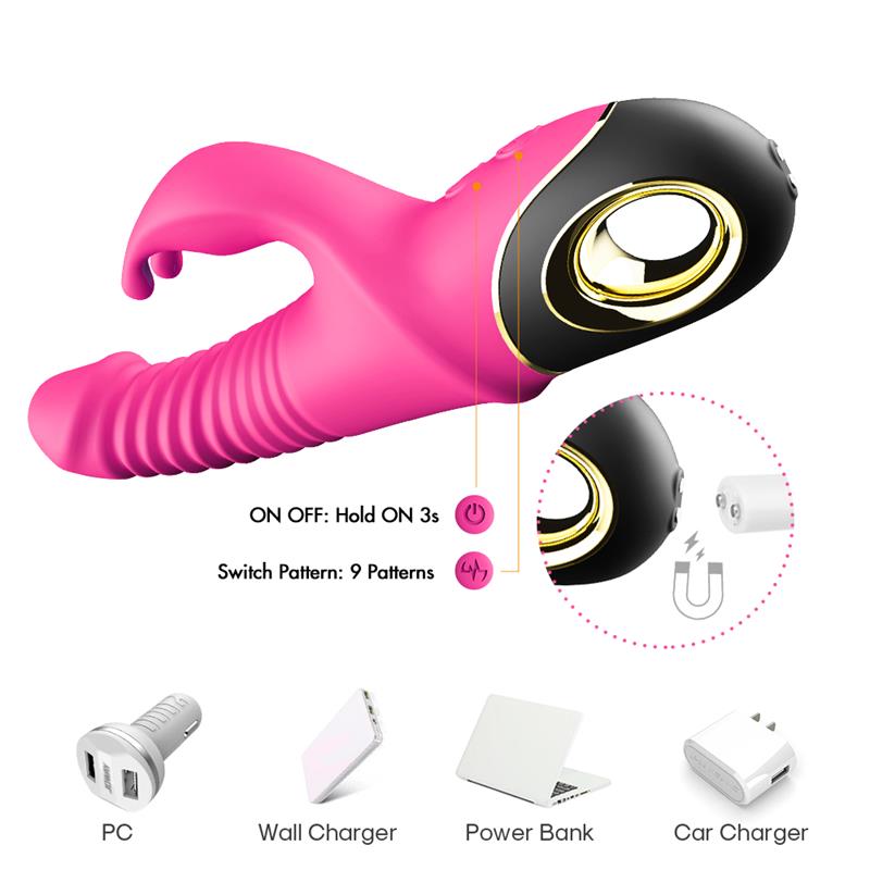 Vibrador con Thrusting y Oscilacion 360º Rosa