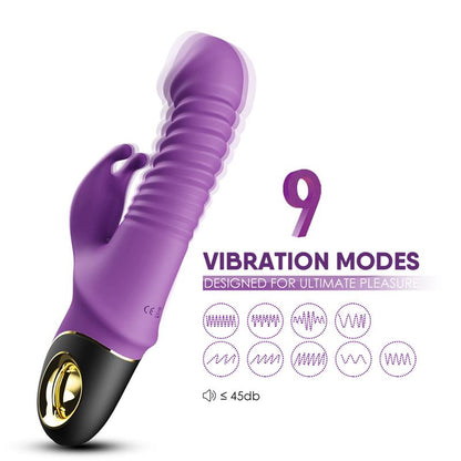 Vibrador con Thrusting y Oscilacion 360º Purpura
