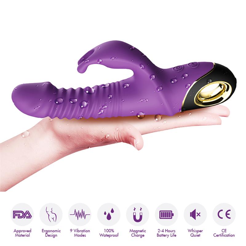 Vibrador con Thrusting y Oscilacion 360º Purpura