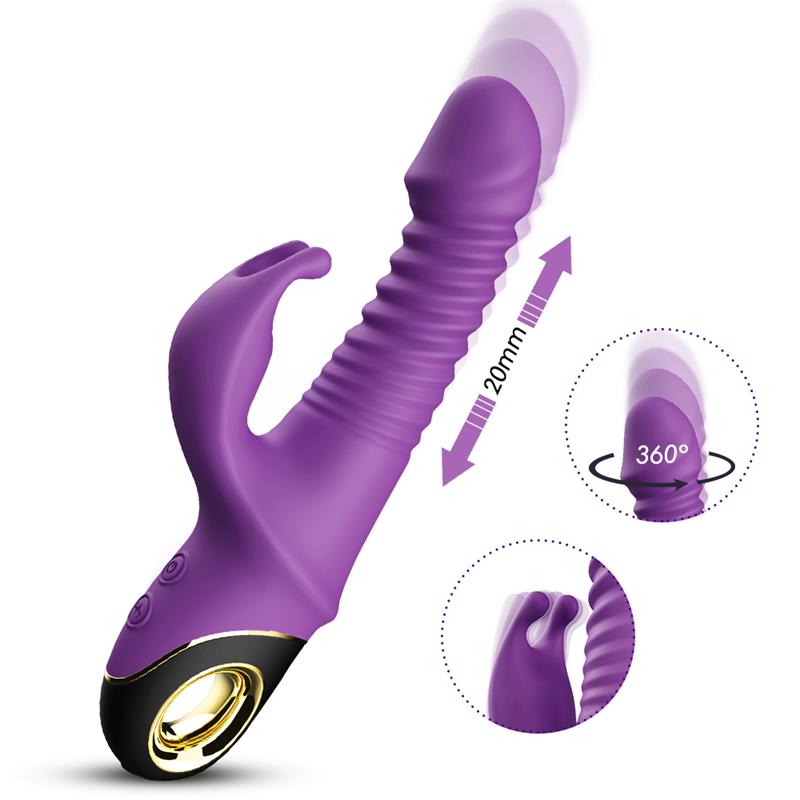 Vibrador con Thrusting y Oscilacion 360º Purpura