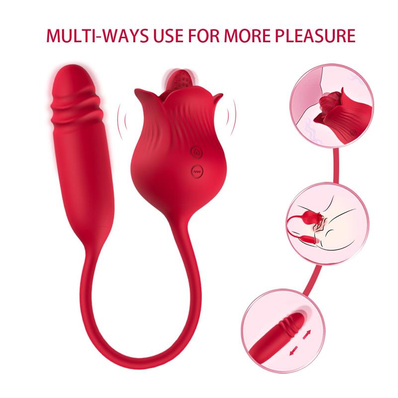 Rosa Vibradora con Licking y Thrusting USB