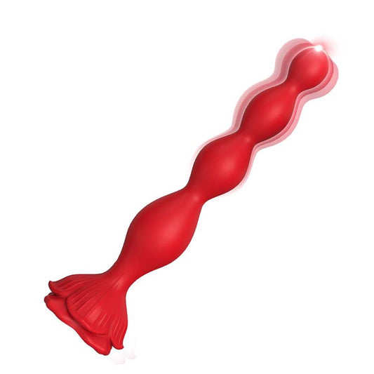 Cadena Anal con Vibracion Base de Rosa
