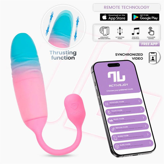 NexEgg Motion Huevo Vibrador con Thrusting App Rosa Turquesa