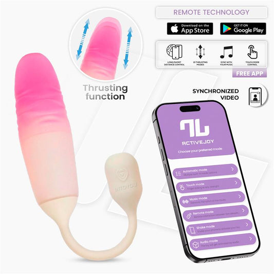 NexEgg Motion Huevo Vibrador con Thrusting App Beige Rosa