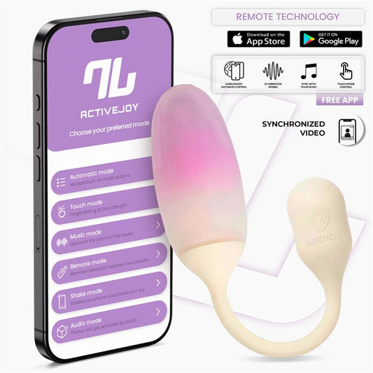 NexEgg Huevo Vibrador Silicona Doble capa App Beige Rosa