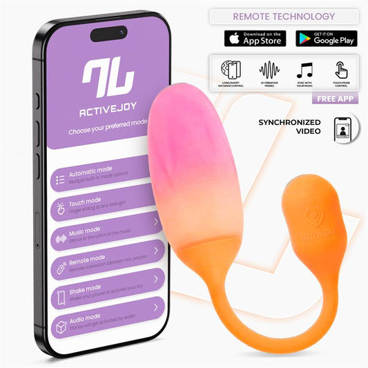 NexEgg Huevo Vibrador Silicona Doble Capa App Naranja Rosa