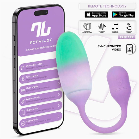 NexEgg Huevo Vibrador Silicona Doble capa con App Lila Pistacho
