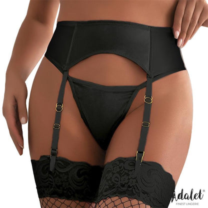 Tessy Set de Liguero con Tanga negro